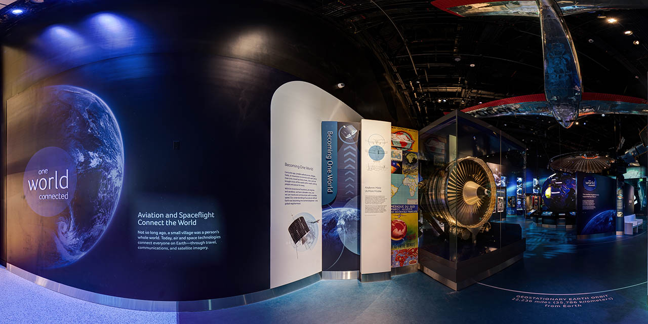 Aviation, satellite, and communication displays in One World Connected
