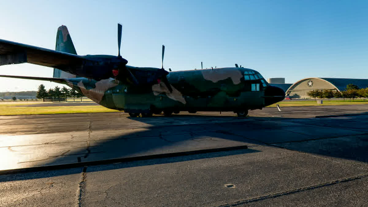 Lockheed AC-130A gunship displayed in the Air Park
