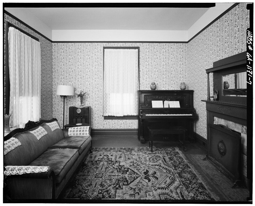 Historic American Buildings Survey photograph of the Birth Home front room