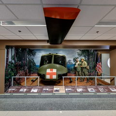 The Huey air-ambulance setting in the Pentagon’s Vietnam War exhibit