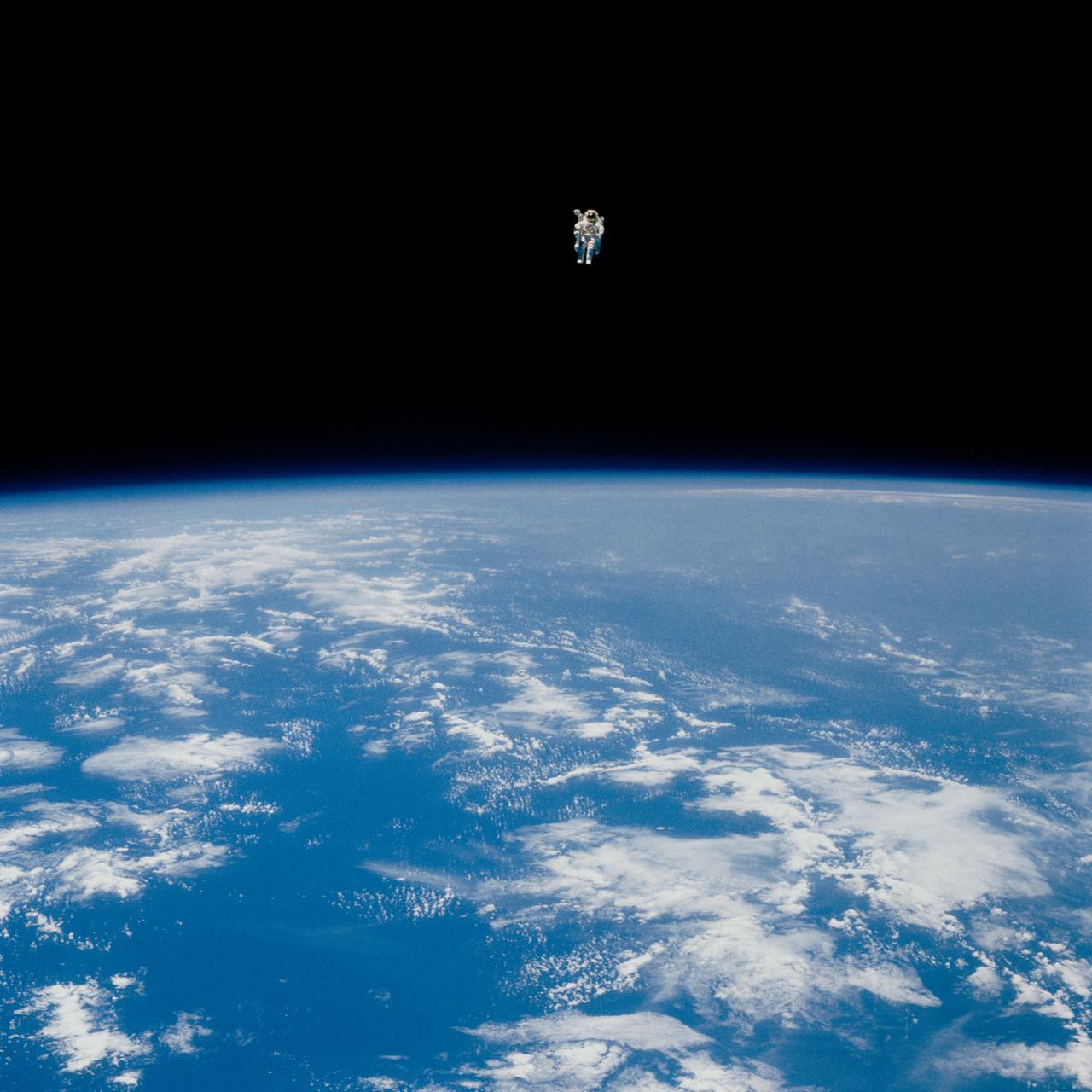 Bruce McCandless tests the MMU away from Challenger on February 7, 1984.
